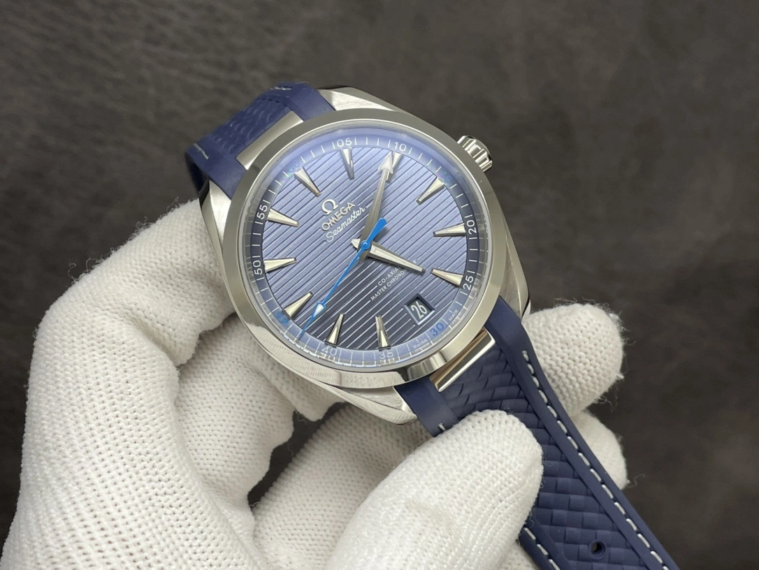 CBD Factory Omega Seamaster Aqua Terra 150M 41mm Blue Dial Blue Rubber (220.12.41.21.03.002) 1:1 Super Clone -DD8900 Movement SmoothTexture 260
